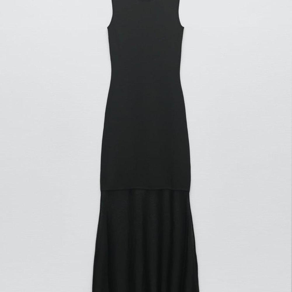 NWT ZARA LONG KNIT DRESS  BLACK - REF. 2142/066 S, M - Picture 4 of 6